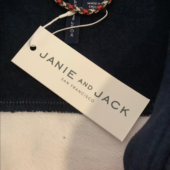 Janie and Jack/ navy, red and white track jacket - Picture 7 of 8